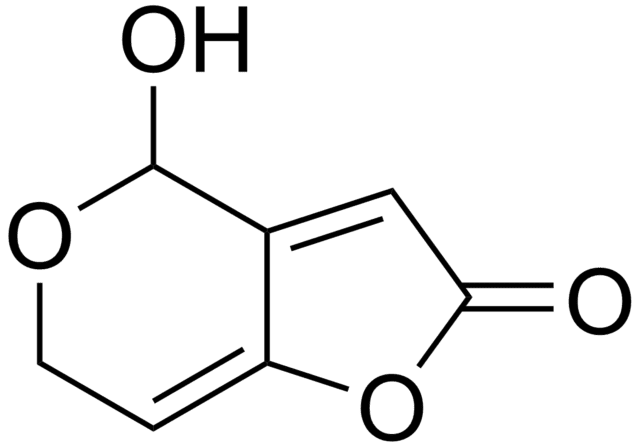 Chemical formula for Patulin, C7H6O4